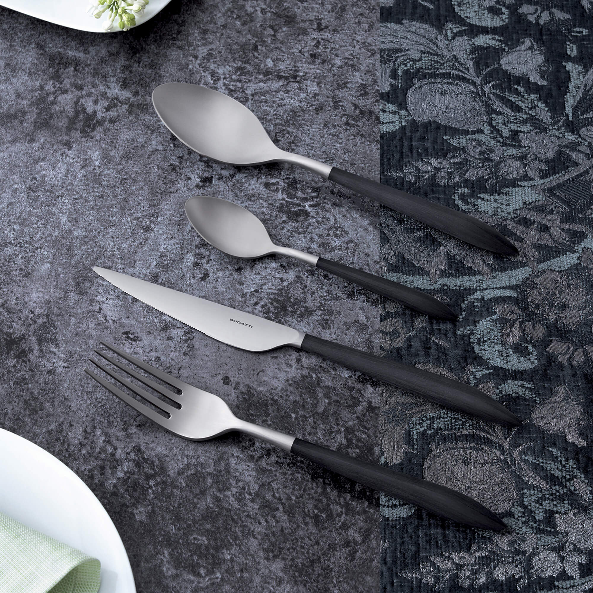 Bugatti Ares 16 Piece White Stainless Steel Cutlery Set