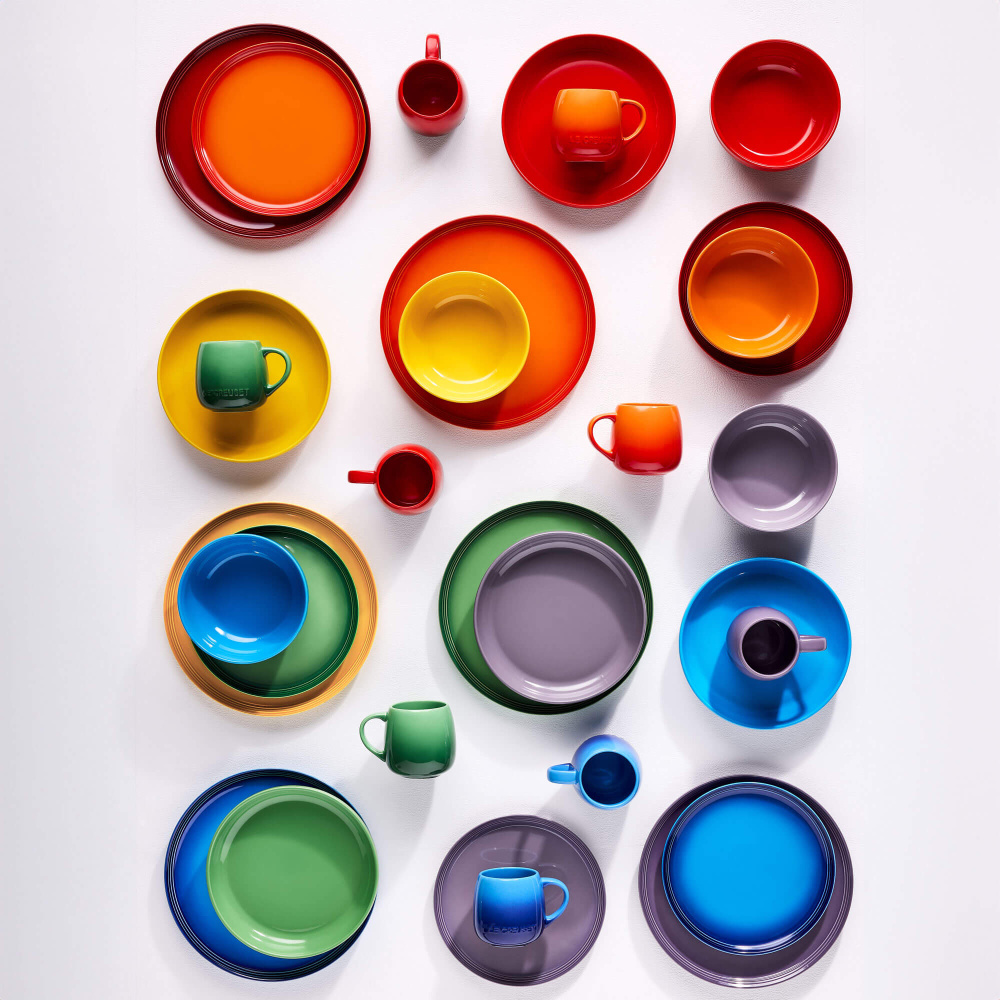 美品 La Révolution cubiste ￼ Le Creuset Rainbow Set Of 6 Stoneware Coupe Side Plates | Housing