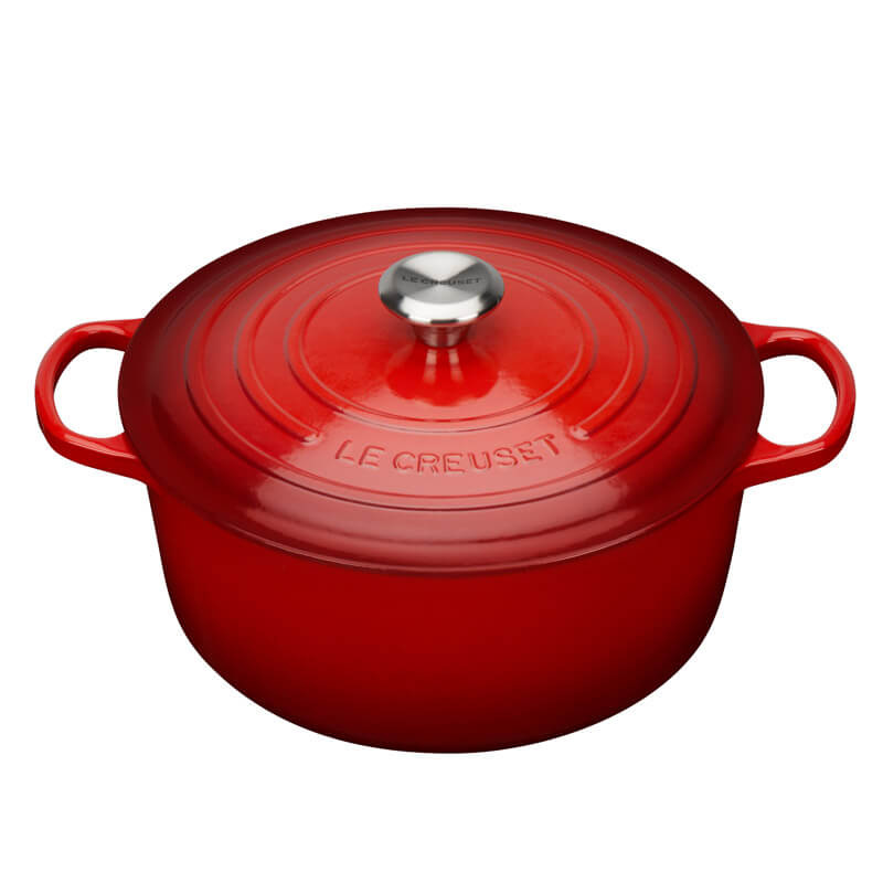 Le Creuset Cast Iron Cerise Round 20cm Casserole Dish | Housing Units