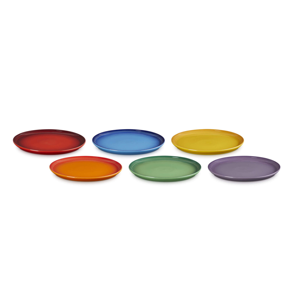 Le Creuset Rainbow Set Of 6 Stoneware Coupe Side Plates | Housing