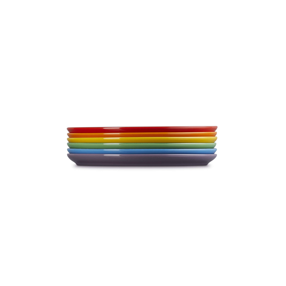 Le Creuset Rainbow Set Of 6 Stoneware Coupe Side Plates | Housing
