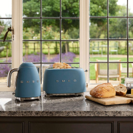 Smeg Matte Blue Kettle Toaster