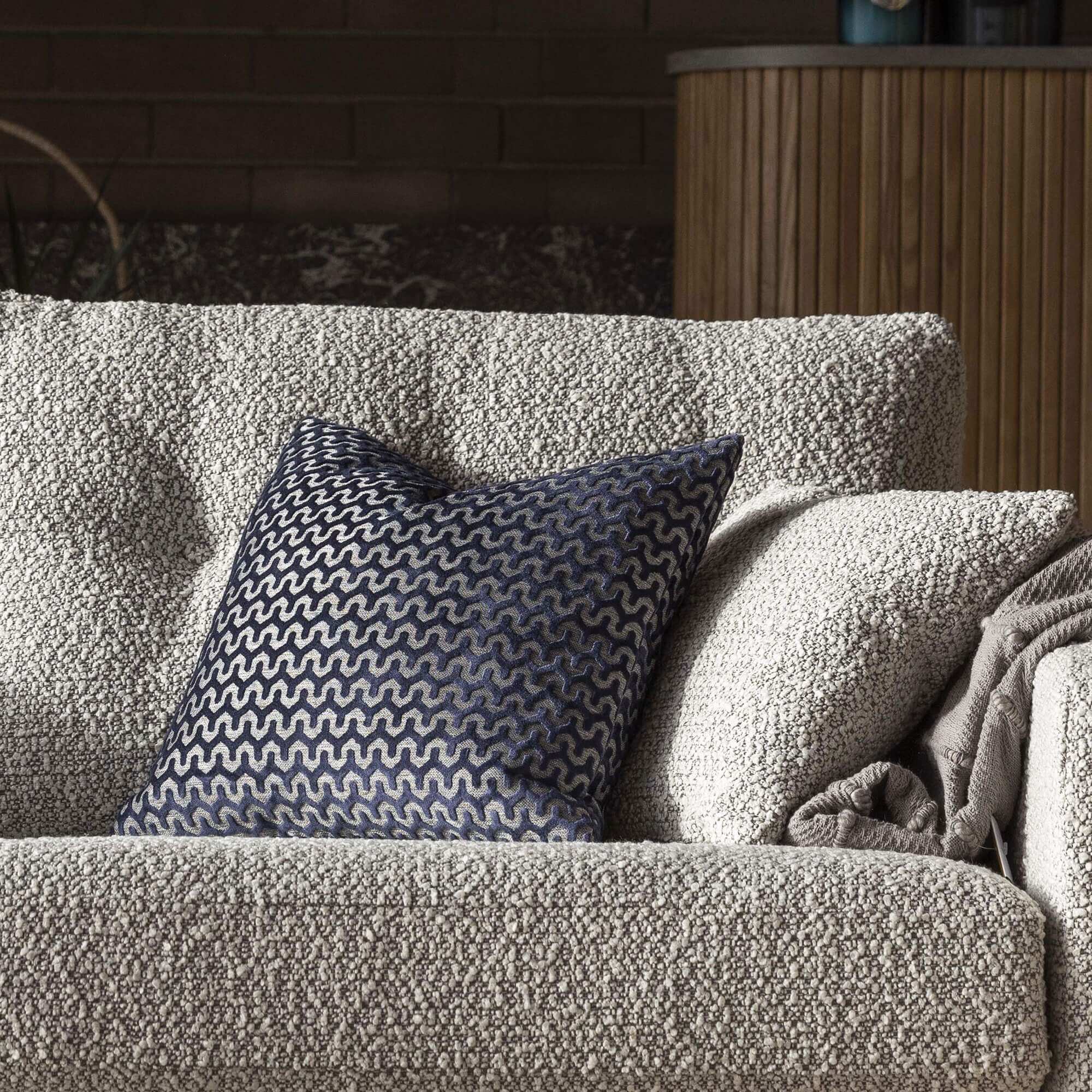 Oslo Navy Velvet Cushion