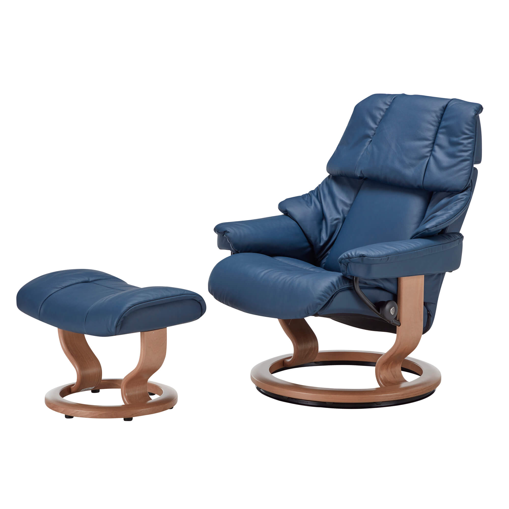 Stressless Reno Paloma Oxford Blue Medium Chair Footstool