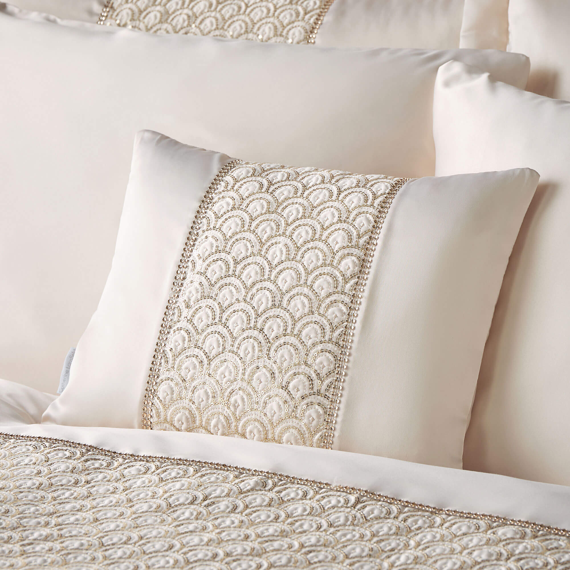 Catherine Lansfield Deco Sequin Champagne Cushion