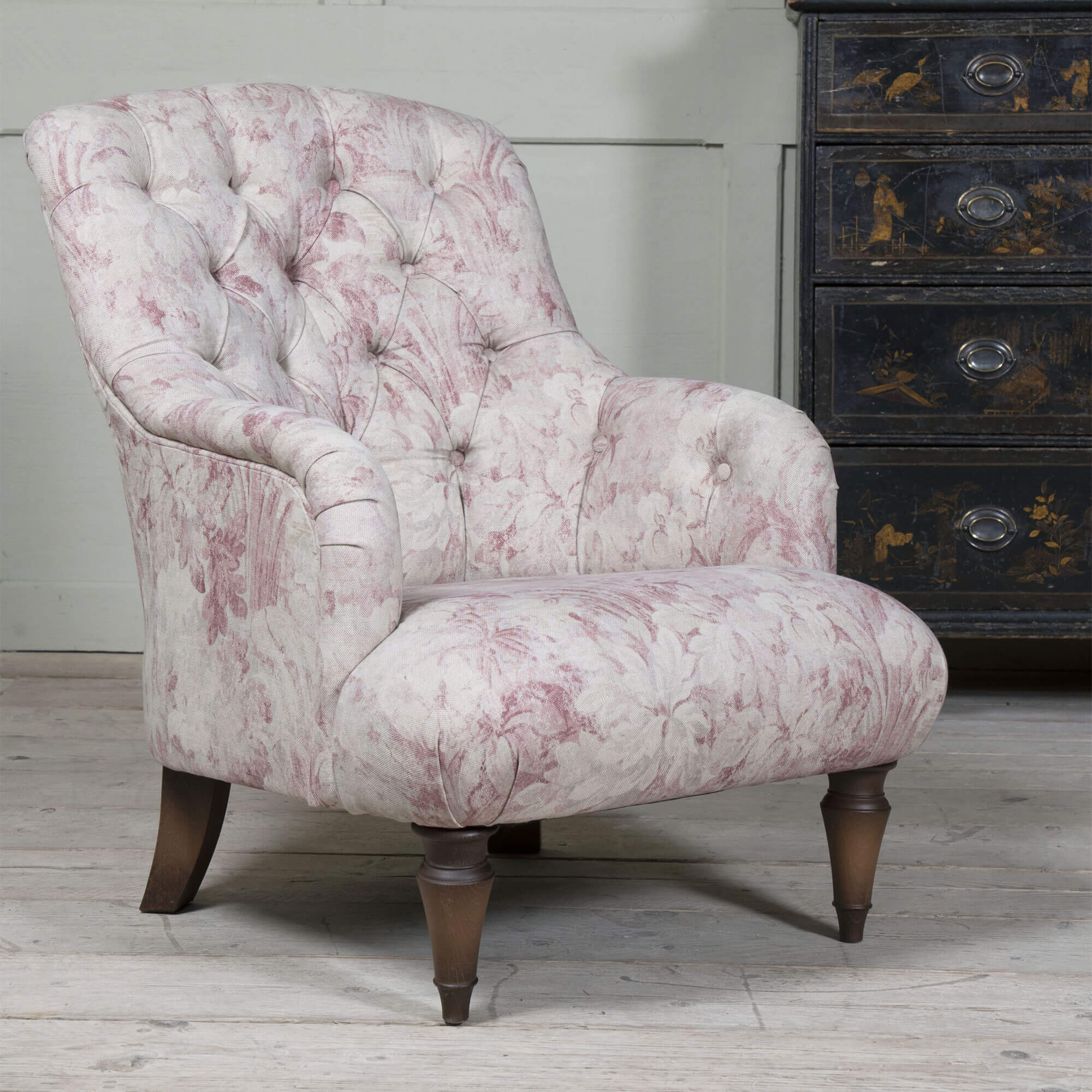 HU Heritage Sedgewick Floral Patterned Fabric Accent Armchair