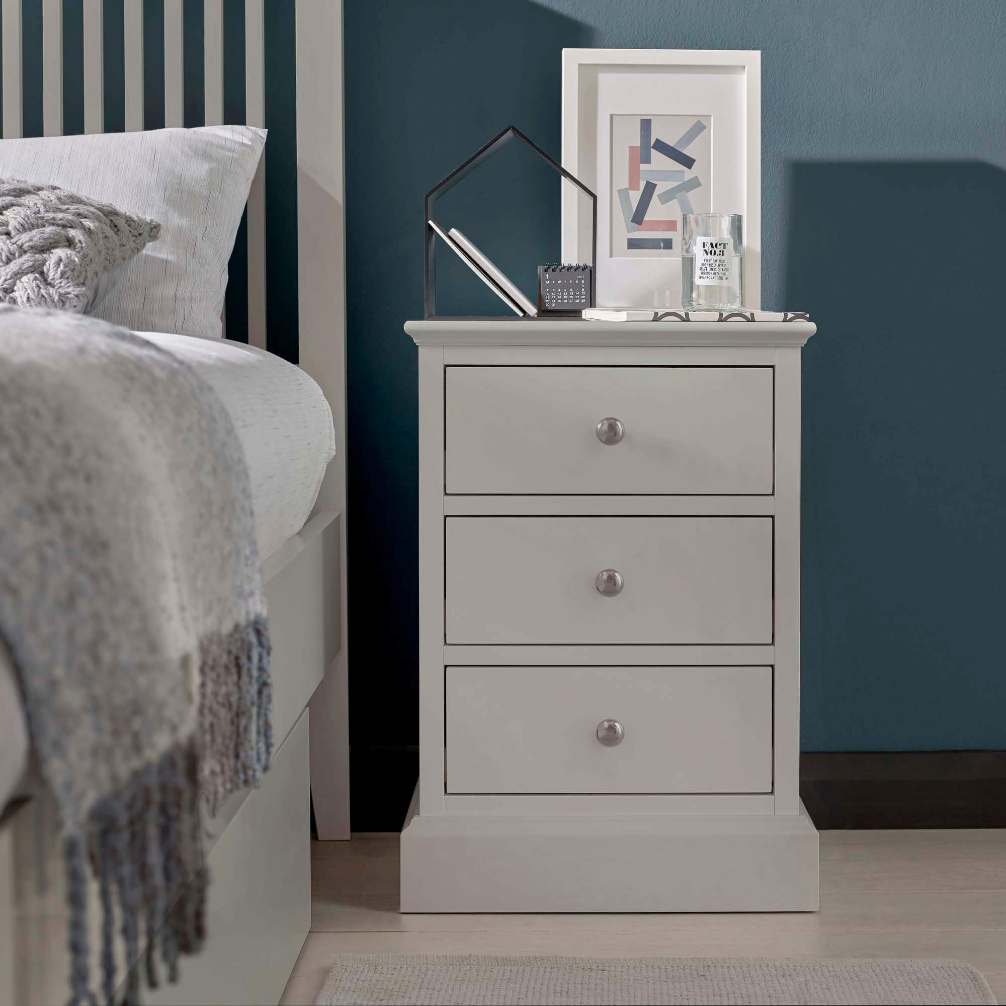 Ascot Soft Grey Drawer Night Stand