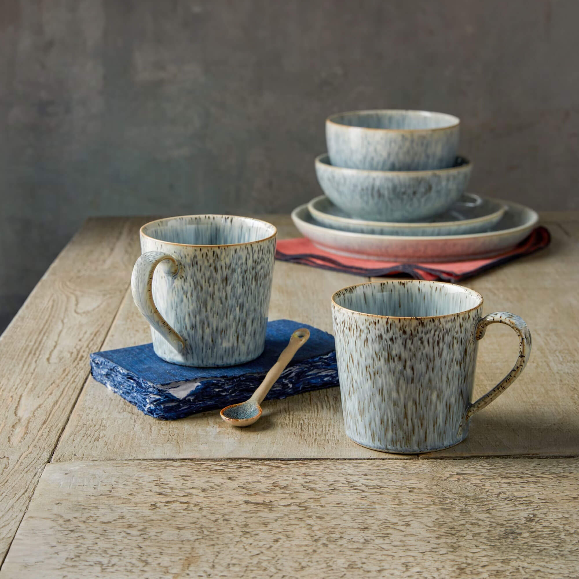 Denby Halo Speckle Set Of Mugs