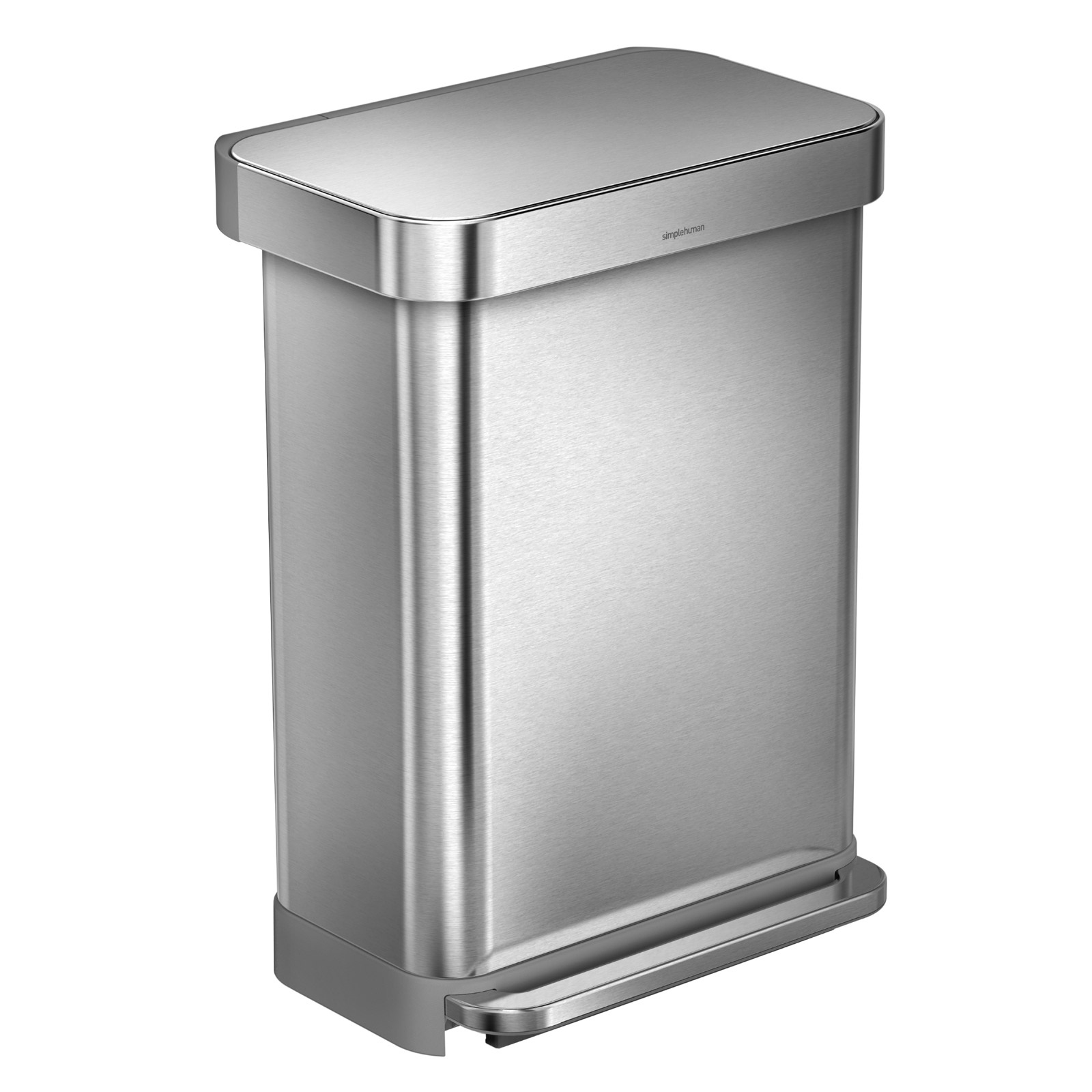 Simplehuman 55 Litre Stainless Steel Rectangular Pedal Bin