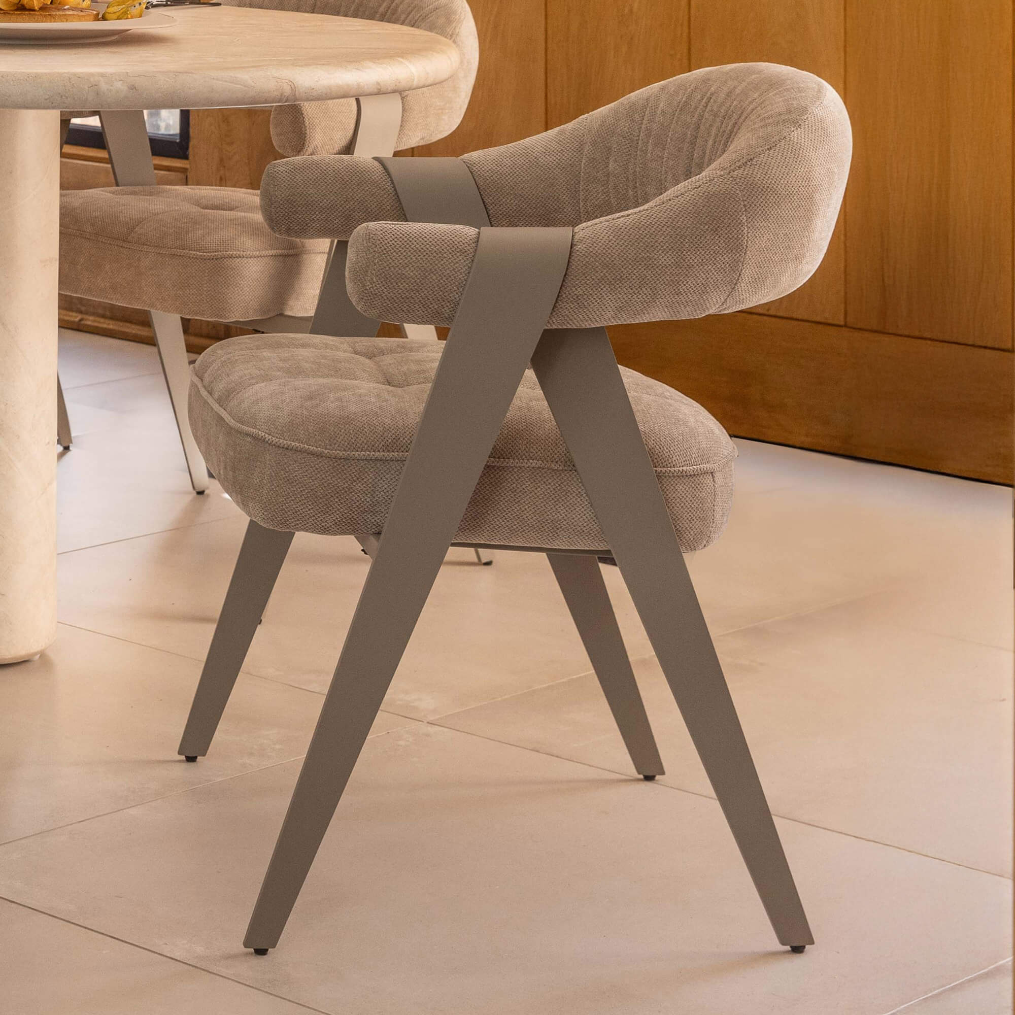 Serenity Pocket Sprung Taupe Fabric Dining Chair - Main Image