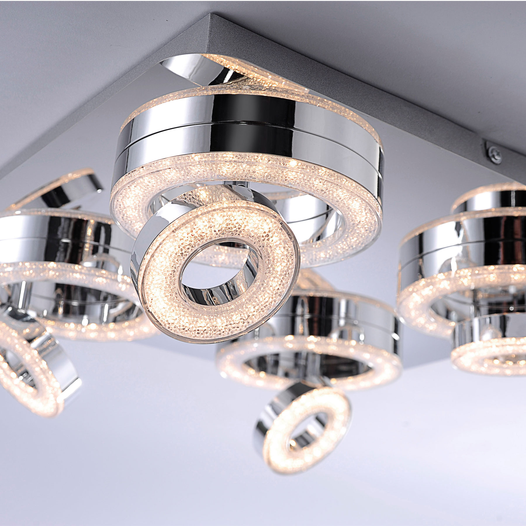 Tim Chrome LED 4 Light Flush Ceiling Light