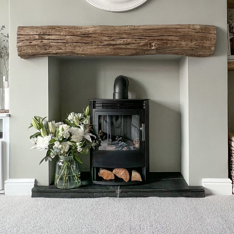 Living Room Small Electric Wood Stove Electric Wood Burner White