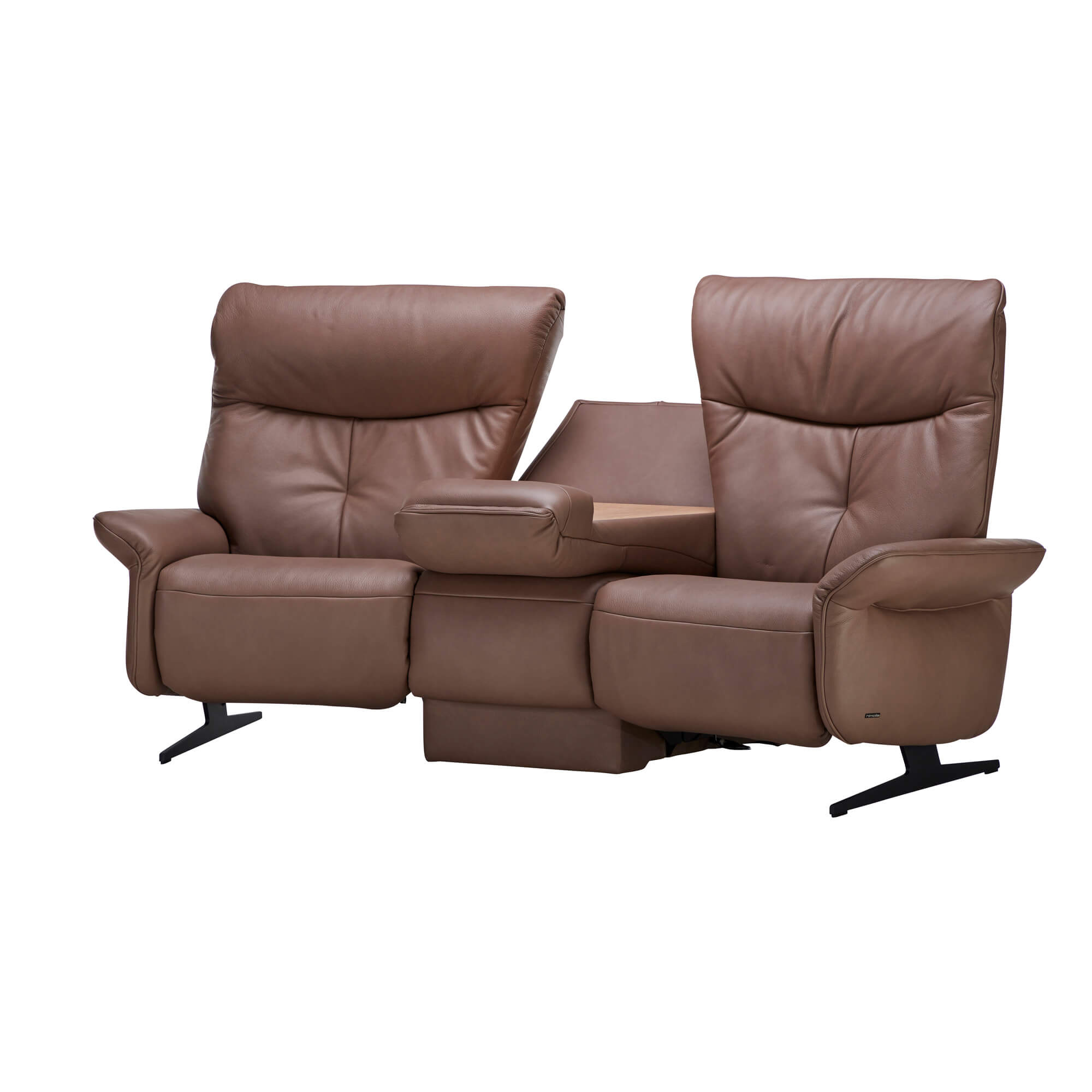 Himolla Loona Brown Leather Seater Electric Recliner Sofa