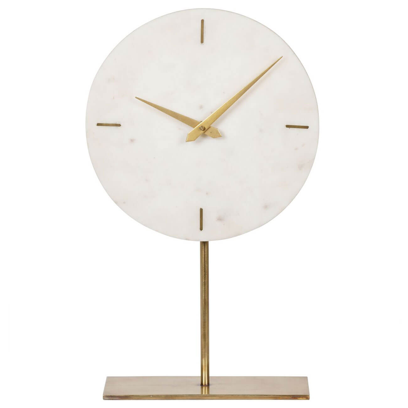 White Marble Mantle Clock On Stand