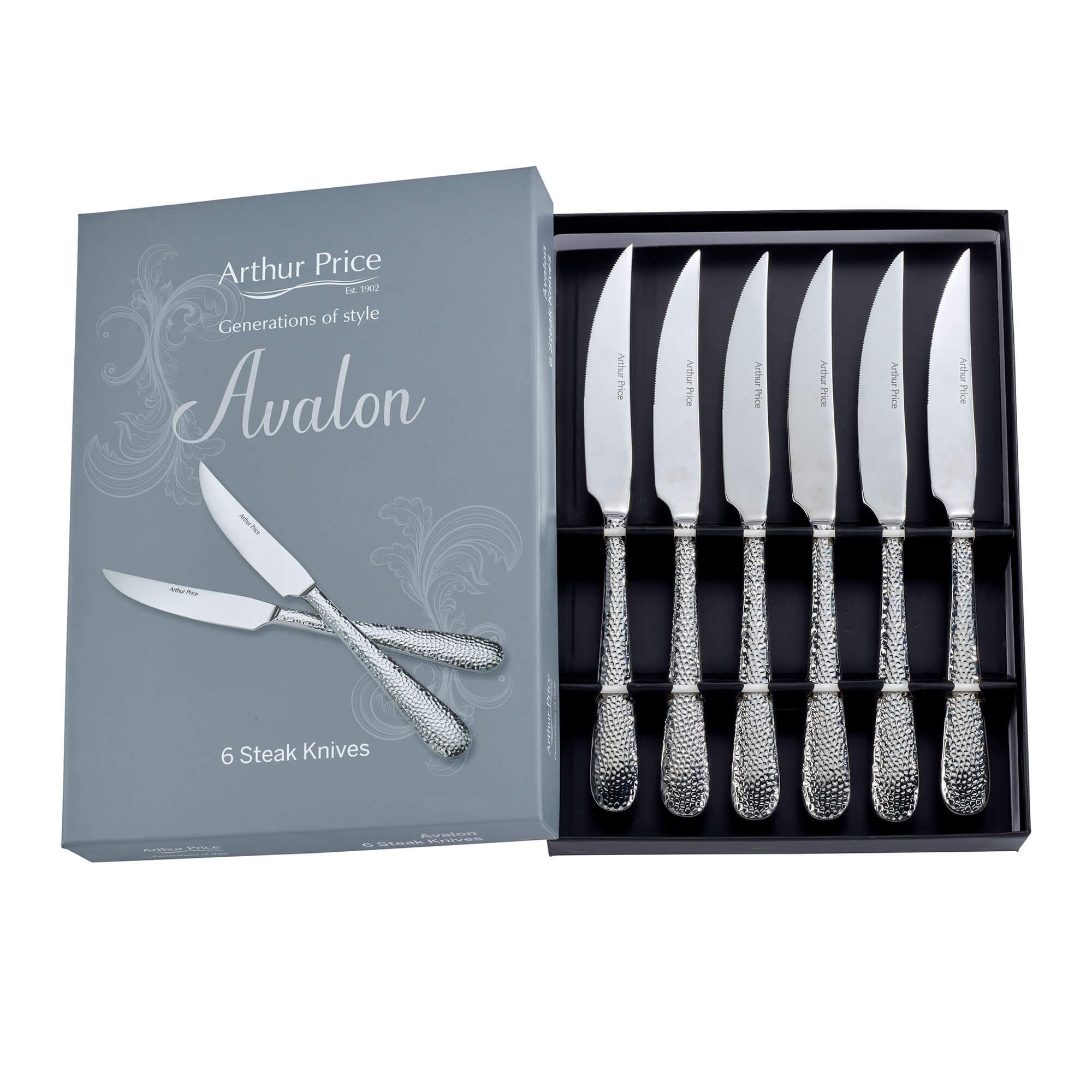 Arthur Price Avalon Set Of 6 Stainless Steel Steak Knives