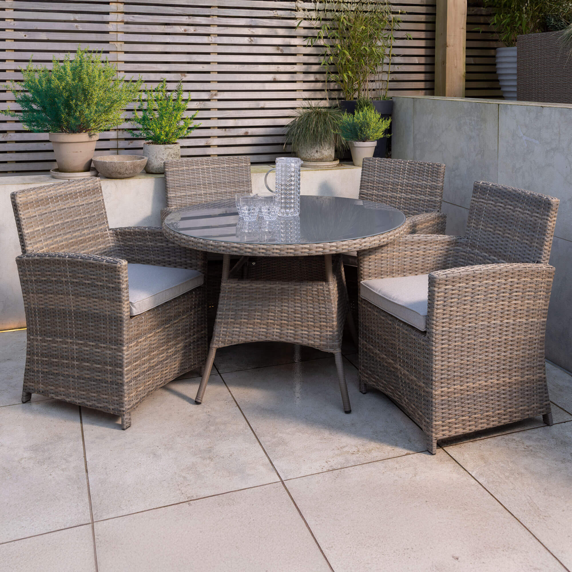 Corfu Natural Rattan Seater Garden Dining Set