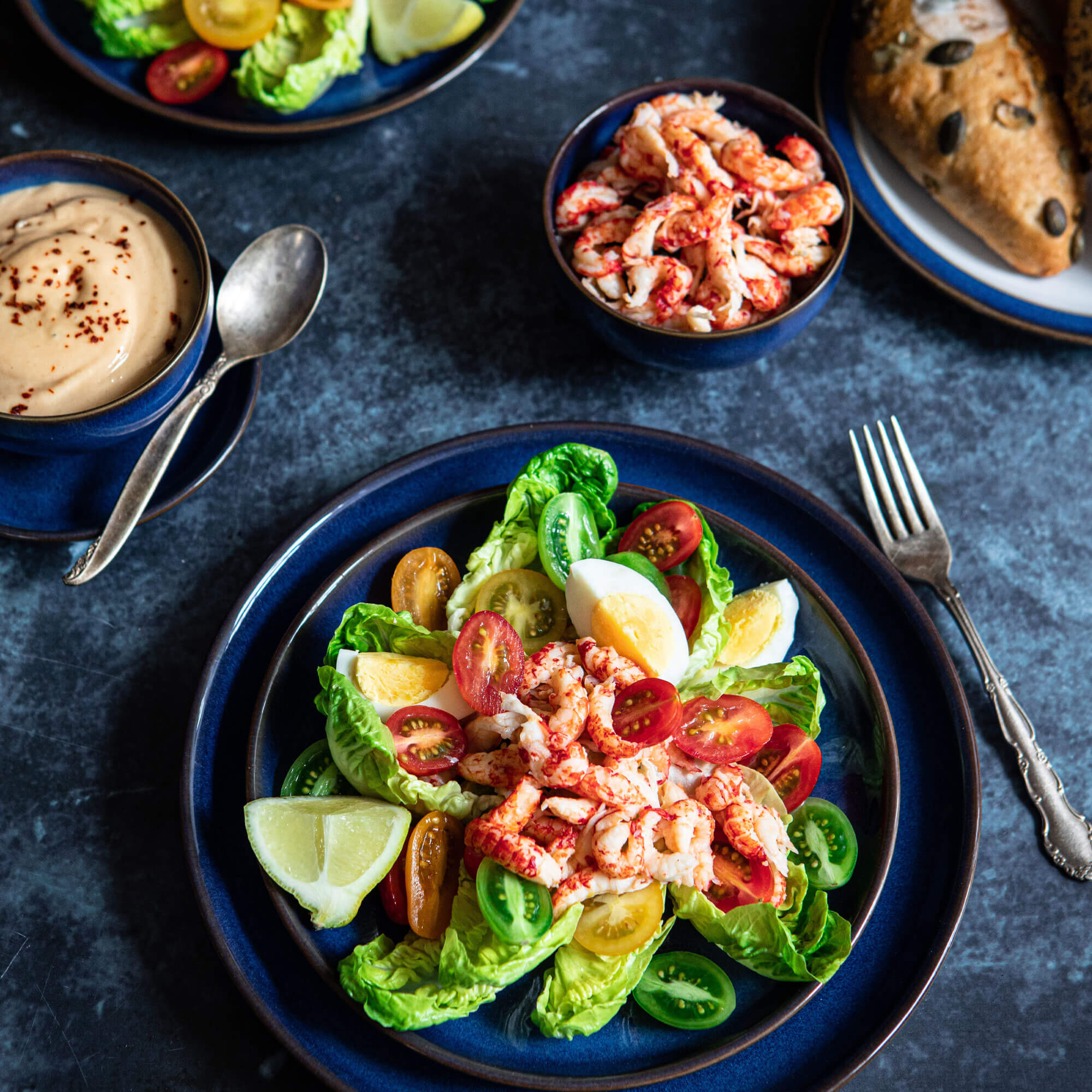 Denby Imperial Blue 12 Piece Coupe Dinner Set