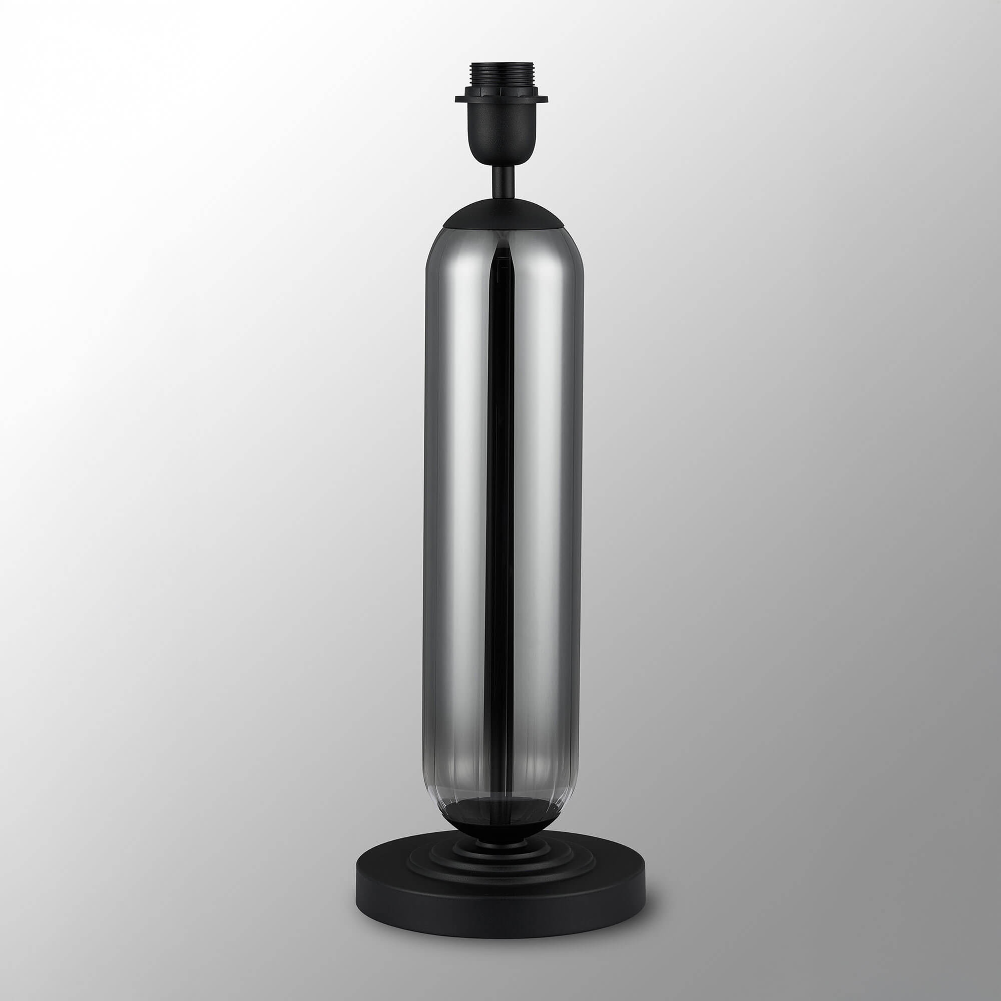 Ariah Satin Black Smoke Fade Glass Tubular Table Lamp Base