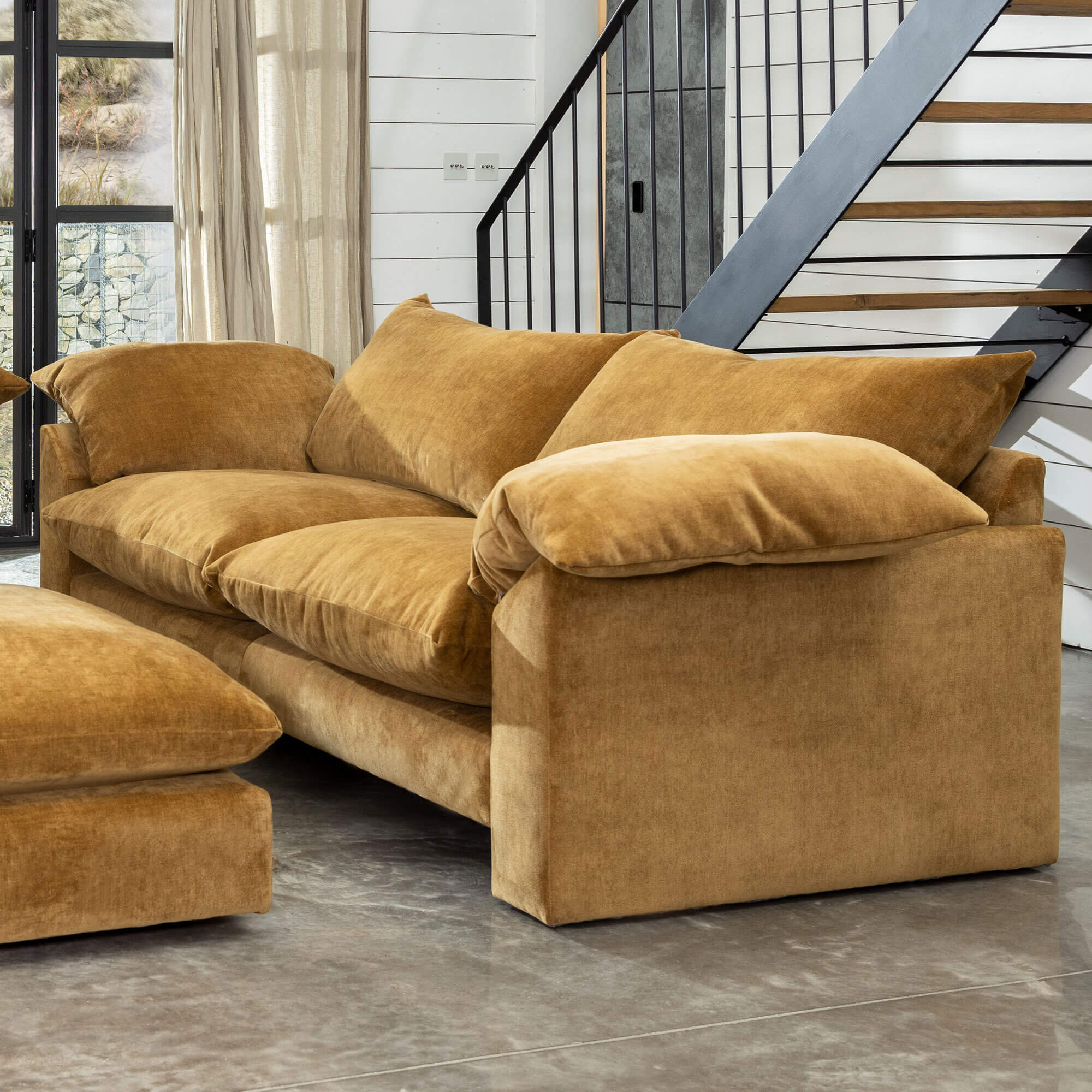 sofa 美品★ Sabrina Dusk Cinnamon Fabric Large Sofa | Housing Units