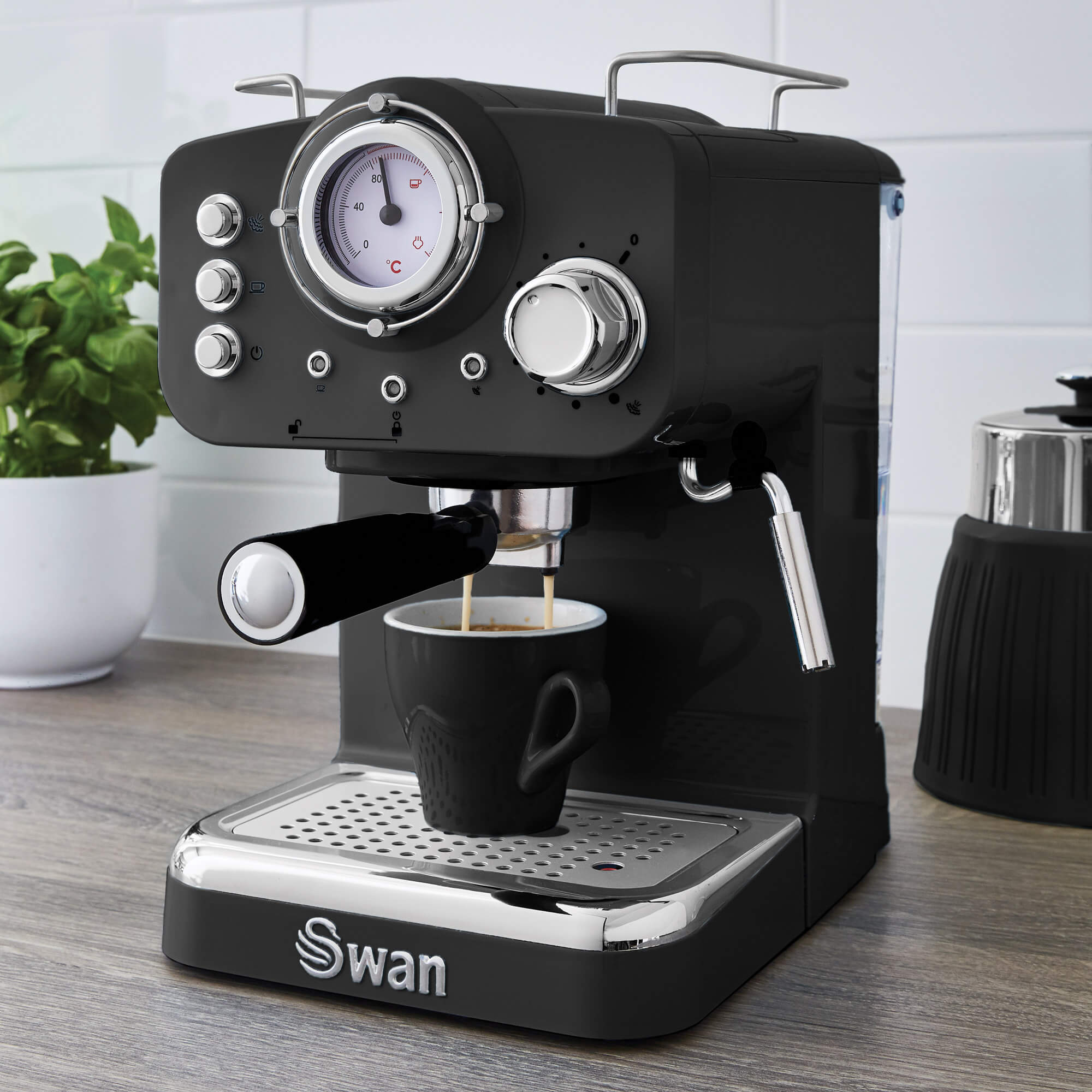 Swan Nordic Grey Espresso Machine