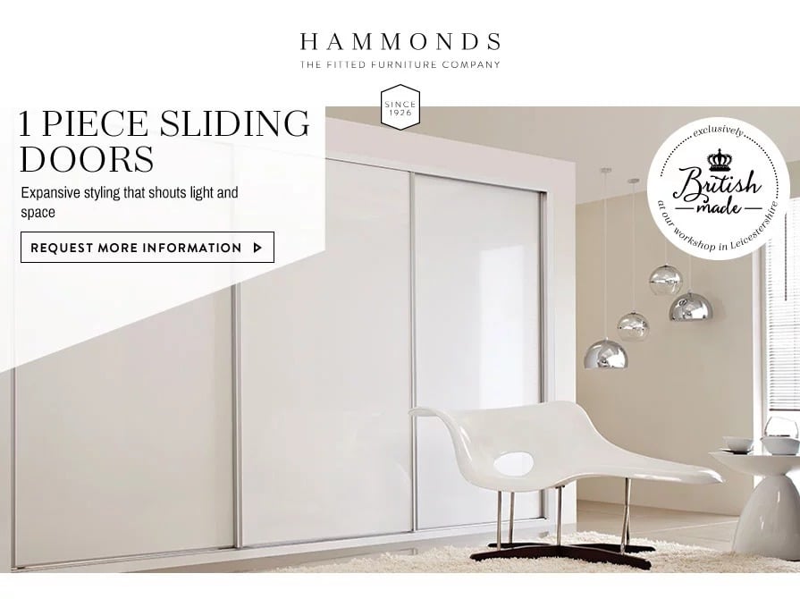 1 Piece Sliding Doors Hammonds Sliding Wardrobes Housing Units